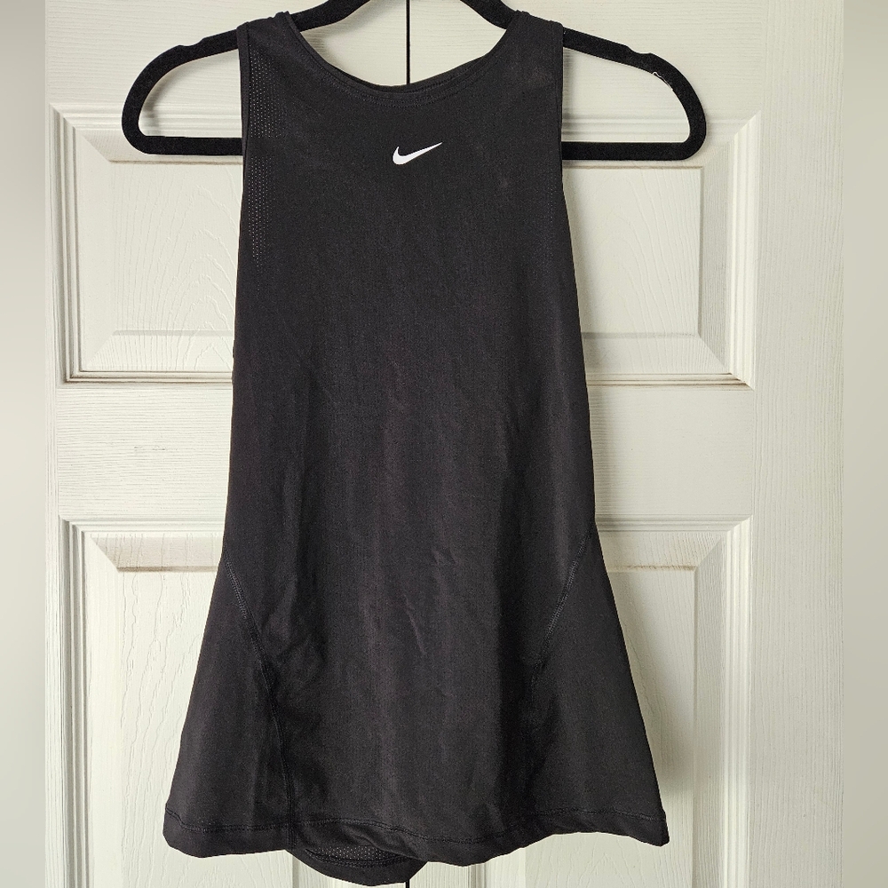 Nike Black Racerback Tank with White Swoosh